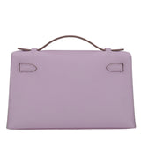 Herm�s Kelly Pochette Mauve Pale Swift Leather PHW