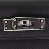 Herm�s Mini Kelly II Black Epsom Leather Palladium Hardware