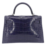 Herm�s Mini Kelly II Bleu Encre Shiny Alligator PHW