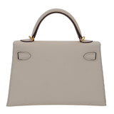Hermès Mini Kelly II Nata Epsom Leather GHW