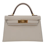 Hermès Mini Kelly II Nata Epsom Leather GHW